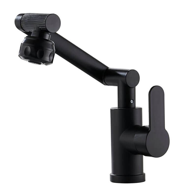360° All-Round Rotating Black Kitchen Faucet