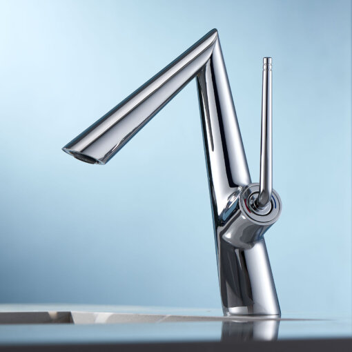 Solid Brass  Bathroom Faucet with Hot and Cold Control | Modern Single Handle Basin Faucet for Bathroom Sink