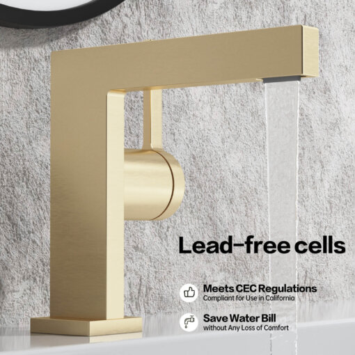 Modern Minimalist Square Single Handle Hot and Cold Basin Faucet