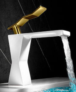 Geometric Design Faucet - Innovative Waterfall Spout Modern Single Handle Tap