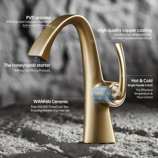 High-Quality Single Hole Hot & Cold Bathroom Faucet