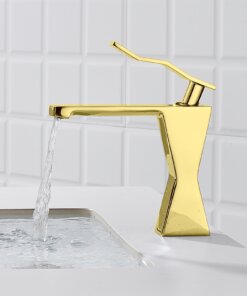 Modern Minimalist Bathroom Faucet - Innovative Single Handle Design, Low-Lead Copper, Effortless Water Flow and Temperature Control